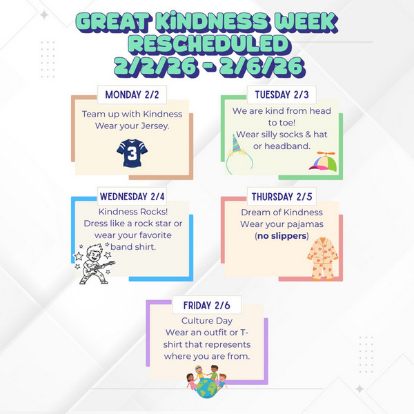 Great Kindness Challenge Week Rescheduled!